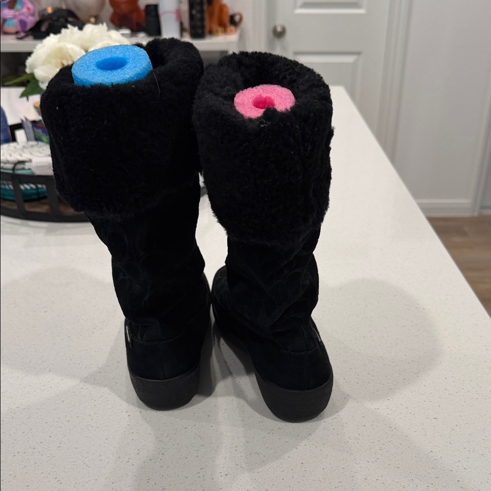 Women’s Coach Signature Print black boots - Picture 3 of 6